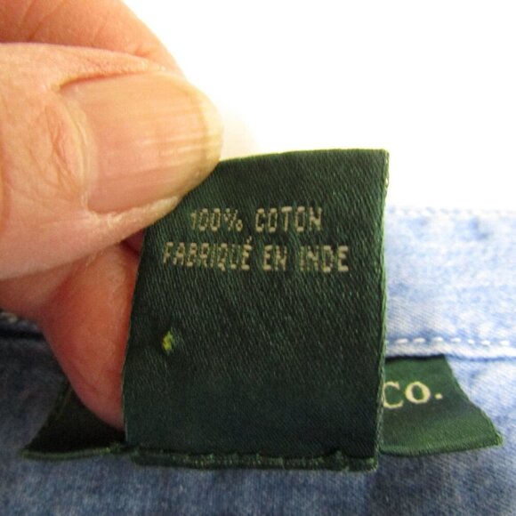 RALPH LAUREN JEANS CO 1X Chambray WESTERN Country Prairie Button Front Shirt - Picture 9 of 11